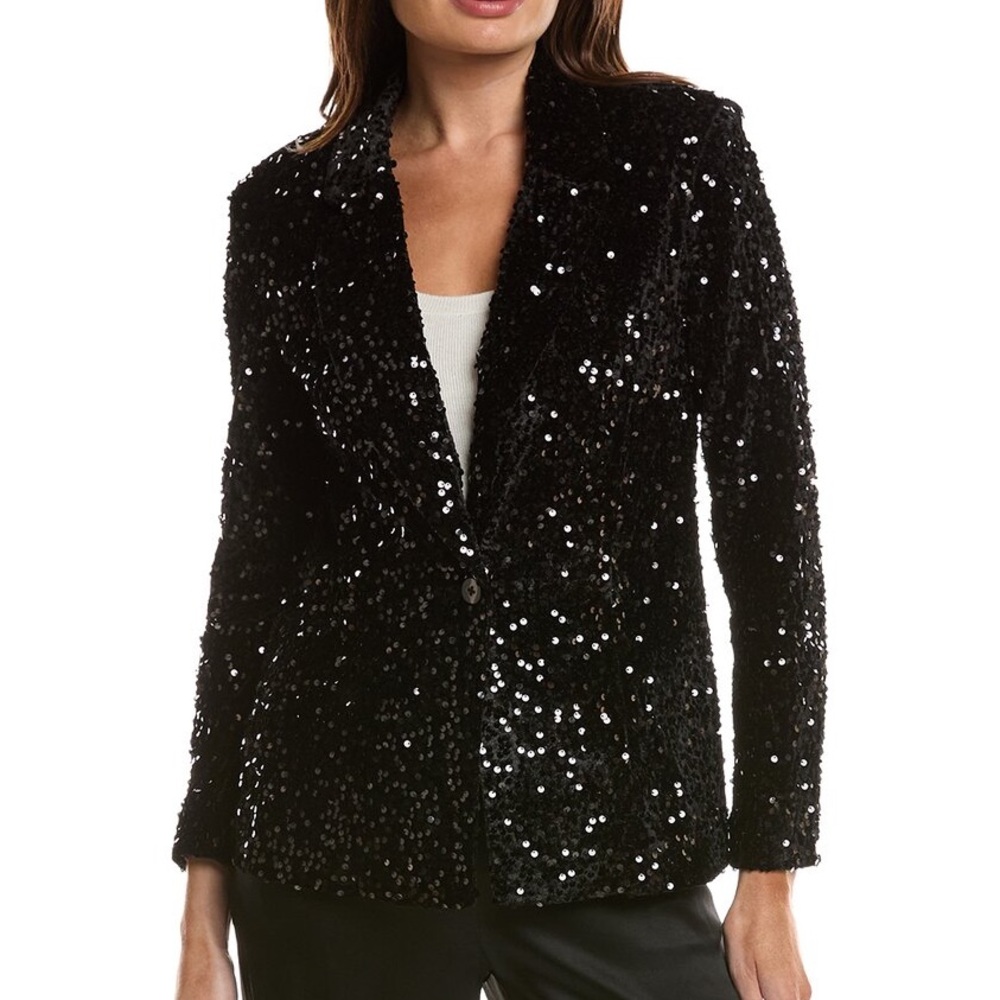 Nanette Lepore Shimmering Black Sequin Blazer